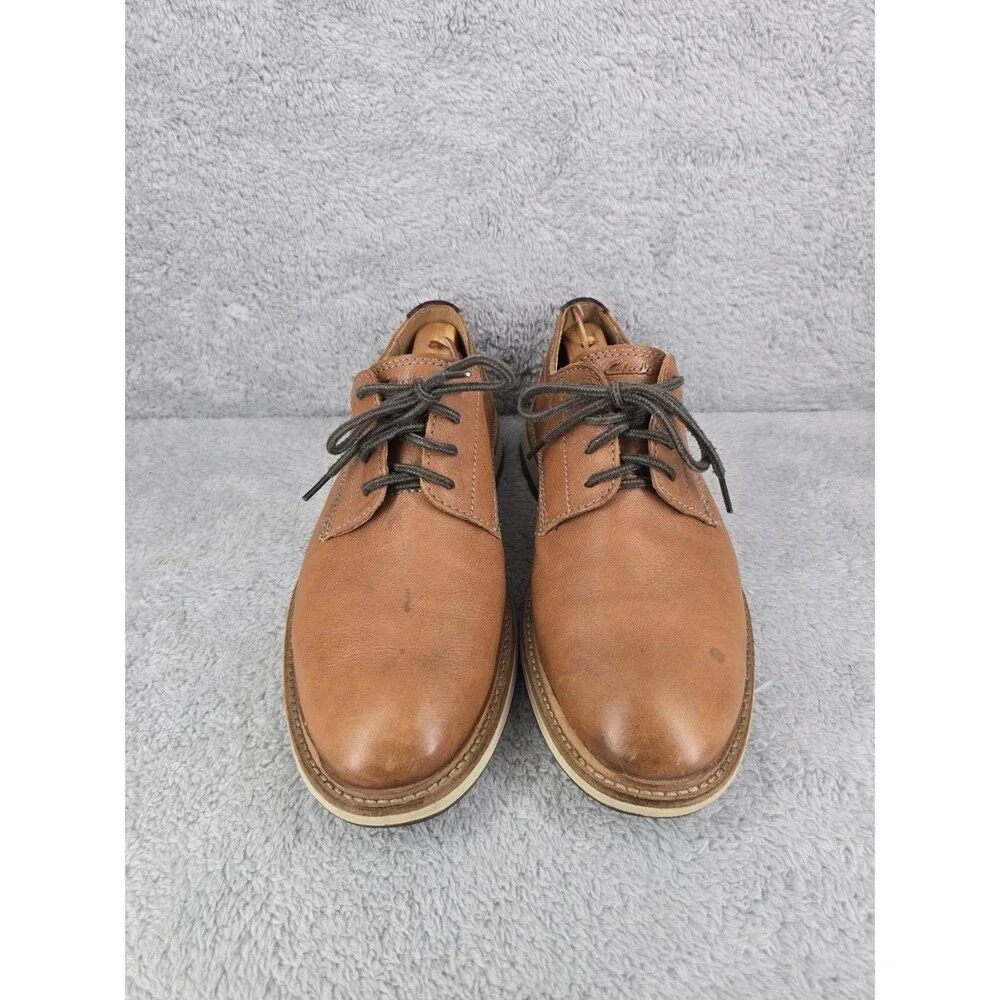 ​Clarks Atticus LT Lace Tan Leather Oxford Shoes Mens Size 9.5 M Casual Dress